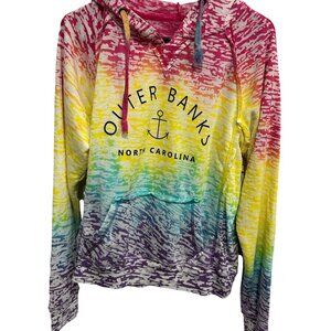 Outer Banks North Carolina Tie-Dye Pullover Hoodie Size L Comfy  Lightweight